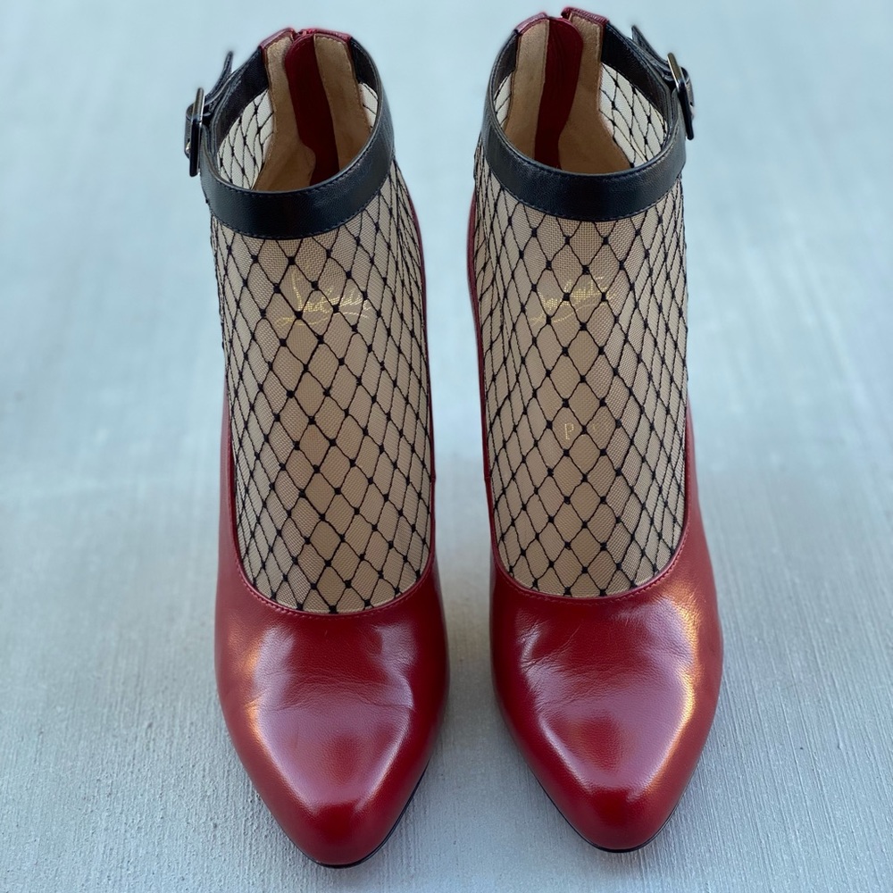 Christian Louboutin Leather Ankle Boots Red 37 - Picture 4 of 7